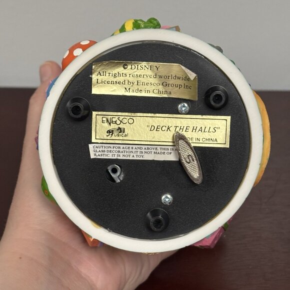 Disney Lady & The Tramp Dog Christmas Tree Deck Halls Musical Water Globe - Picture 16 of 17